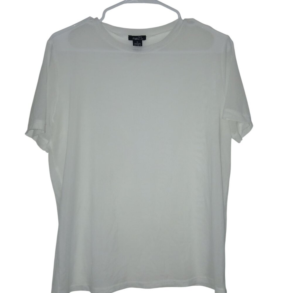 Rue21 blouse women's sheer tops white shirt size XL.